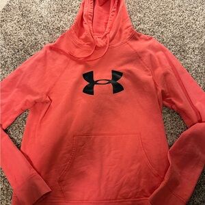 Under Armour Coral/Salmon Hoodie with Black Logo